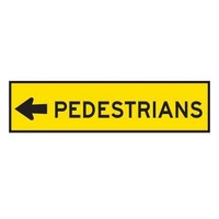 TMG Pedestrian Left Sign - 1200x300 - Corflute-Work Zone Products Australia