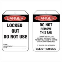 TMG Lock Out Tags (Pkt of 25) Heavy Duty PVC Tags (Pkt of 25) - Danger Locked Out Do Not Use
