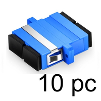 10pc Fiber Adapter SC/UPC to SC/UPC Duplex OS2 SM with Flange