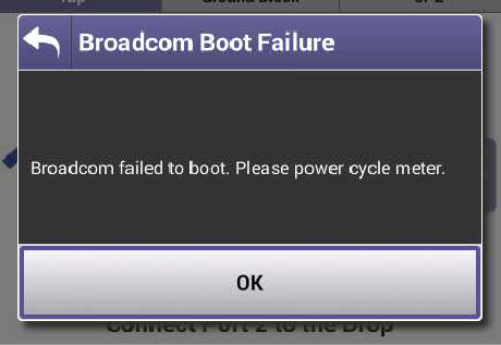 VIAVI ONX-620 Broadcom Error Screenshot