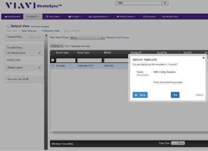 PC Screenshot: VIAVI StrataSync Portal - Deploy