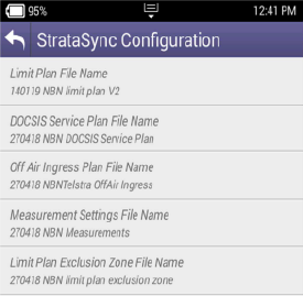 VIAVI ONX-620 StrataSync Configuration Screenshot